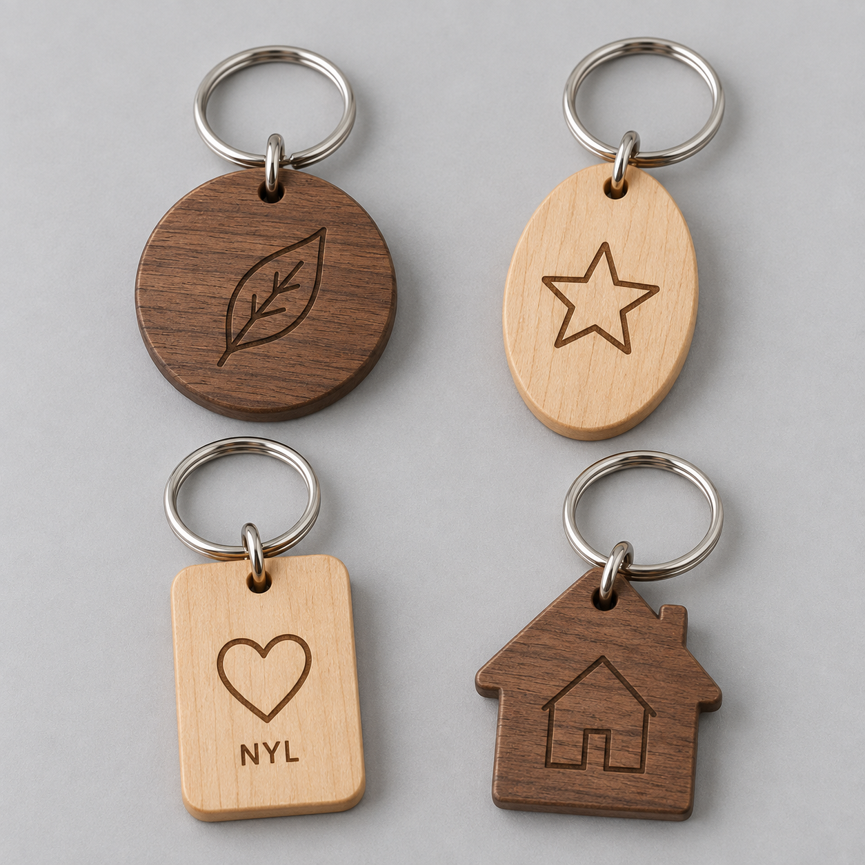 Llaveros personalizados de madera